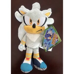 Sonic The Hedgehog 35th Anniversary Wave 14 9" SILVER Plush by Jakks Pacific